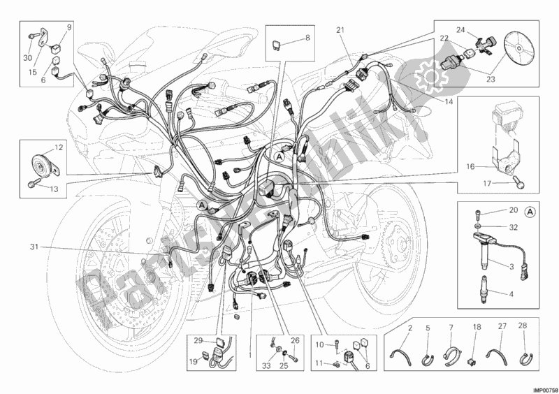 All parts for the Wiring Harness of the Ducati Superbike 848 EVO 2012